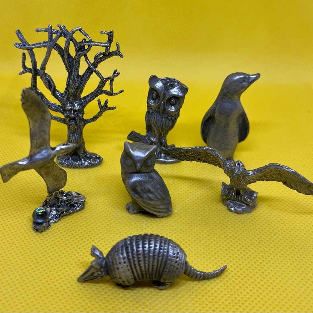 7 Small Pewter Animals/Objects